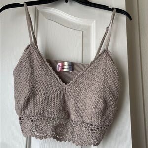 Abercrombie Brown Crochet Tank Top